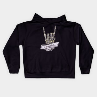 "I, The Rudderless" Skeleton Horned-Hand Kids Hoodie